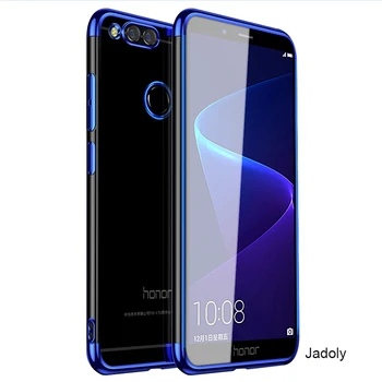 Garbės 7X Electroplated Telefoną Atveju Huawei Honor 7X Atveju Silikonas atsparus smūgiams Atgal Apima Garbę 7X Atveju Huawei