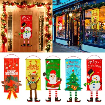 Linksmų Kalėdų Durų Reklama Kabo Ornamentu Kalėdinė Dekoracija Namuose 2020 M. Kalėdų Dovana Navidad Noel Laimingų Naujųjų Metų 2021 Kerst