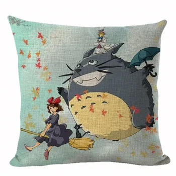 Animacinių filmų Stiliaus Mados Dekoratyvinė Pagalvėlė Padengti Mielas Totoro Spausdinti Mesti Pagalvę Padengti Automobilio Namų dekoro Cojines 45x45cm