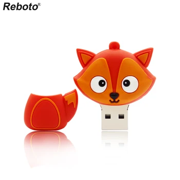 Reboto animacinių filmų gyvūnų usb flash drive mielas pingvinas pelėda fox pendrive usb 32GB 64GB pen drive 16gb usb 