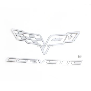 Naujausias 3D Automobilių Kamieno Nikelio Lydinio Ženklelis Emblema Lipdukas Priedai, Klijai Optikos Ženklelis Corvette Stingray Didžiojo Sporto Z06