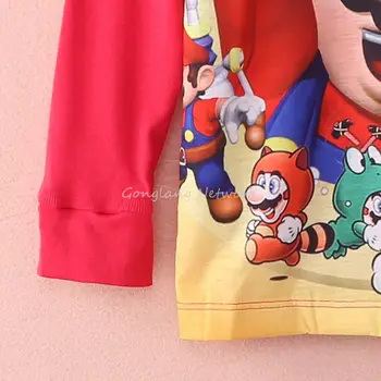 Animacinių filmų Vaikams, Vaikiška Pižama Komplektas Super Herojus Mario Sleepwear Berniukų naktiniai drabužiai Vaikams Pižama Rinkiniai Mados Kūdikių Drabužiai 1-7Y