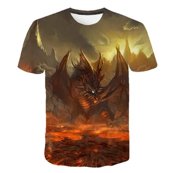 VASAROS 2020 M., NAUJAS! Apvalios Kaklo Siaubo Kaukolę, vyriški T-shirt 3D Spausdinimo marškinėliai populiariausi Žvaigždėtas Dangus Abstrakčiai Dragon marškinėliai Drabužių