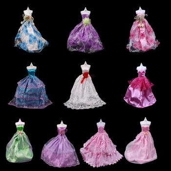 Vienas Nustatyti Naują Atvykimo Rankų Darbo Sluoksnis Šalies Vestuvinė Suknelė Princesė Grindų Ilgis Lėlės Suknelė Drabužių