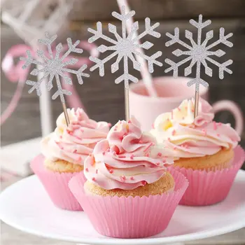 10 Vnt Snaigės Cupcake Rėžtuvės Baby Girl Užšaldyti Gimtadienio Dekoracijas Kalėdų, Vestuvių Tortą Tiekimo Reikmenys
