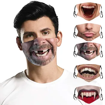 Mascarilla Unisex 3D Kūrybos Juokinga Spausdinimo Lauko Kaukė Medvilnės galima Skalbti Daugkartinių Veido Kaukė Reguliuojamas Earloops Maske Masque