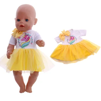 Lėlė Baby Vienaragis Drabužius Pižama Maudymosi Suknelė Tinka 18 Colių Amerikos&43 CM Atgimsta Naujas Gimęs Kūdikis Lėlės OG Mergina Lėlės Rusija Mergaitė