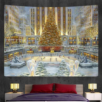 Namų meno apdailos fone audinio Kalėdų eglutė sienos gobelenas Bohemijos kambarį apdaila Durnaropė nemokamas pristatymas paklode