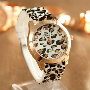 Reloj mujer Silikono Womon Laikrodžiai Turas Mados Silikoniniai Laikrodžiai Moteris Kvarco Žiūrėti Naują Atsitiktinis Leopard bayan kol saati