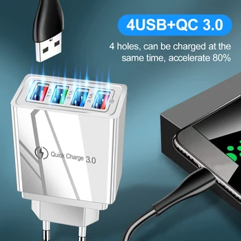 Greitai Įkrauti 3.0 ES/JAV Prijunkite USB Įkroviklio Telefono Adapteris, skirtas 