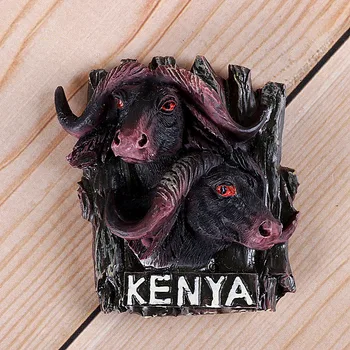 Afrikos laukinės gamtos krokodilą, kupranugarių bull kūrybinė imitacija, šaldytuvas magnetai, Kenija Sirijos Britanijos kelionių užsienyje paminėti