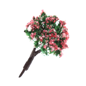 10vnt Gėlių Modelis Traukinio HO Medžių Rutulio Formos Dekoracijos Kraštovaizdžio 1/87 ScaleMixed spalvų