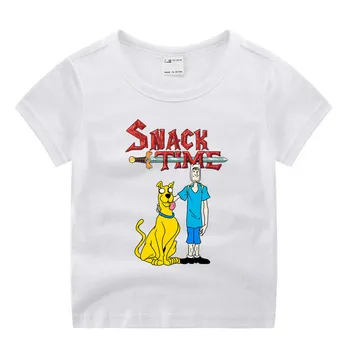 Berniuko Drabužių Filmą Scooby Doo Juokingas Animacinių filmų Print T-shirt Vaikų Vasaros O-Kaklo Viršūnes Boys & Girls Marškinėlius vaikiški Drabužiai