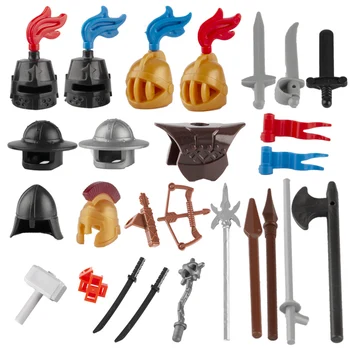 Viduramžių Karinės Dalys Pilis Rider Karių veiksmų nustato modelį, plytos Riteriai Sunkiųjų Pėstininkų Ginklų Kūrimo Bloką Berniukas žaislai
