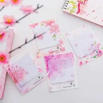 30 Lapų/pad Sakura Rožinė Lipni Pastaba Japonijos Gėlių memo pad Planuotojas Lipdukai, Kanceliarinės prekės Raštinės Reikmenys, mokyklinės prekės,