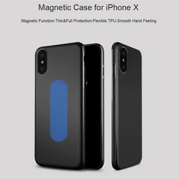 Magnetinio Automobilį Telefono dėklas skirtas iPhone 11pro max 6s 7 8 Plius Nematomas įmontuotas Magnetas Plokštė Minkštos TPU atsparus smūgiams gaubtas, Skirtas SE 2020 m.