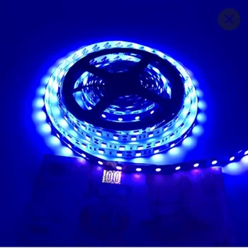 Uv led šviesos juostelės 395-405nm Ultravioletinių spindulių juosta Banknotų tikrinimo akvariumas Dezinfekavimo liuminescencinės lempos, nagų diodų 2835 12V