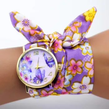 Shsby naujas unikalus Ponios gėlių medžiaga laikrodis mados moterų suknelė, žiūrėti aukštos kokybės audinio žiūrėti saldus mergaičių Apyrankę žiūrėti