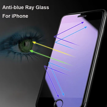 Stabdžių Mėlyna Šviesa iphone 5 6 6S 7 8 plius grūdintas stiklas iphone 11 pro X XR XS MAX telefono screen protector apsauginė plėvelė