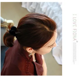 Naujas Populiarus Korėjos Stiliaus Moteris Mielas Plaukų Aksesuarai, Aksomo Širdies/Star/Ball Plaukų Virvė Guminė Juosta Apdangalai, Mergaitėms