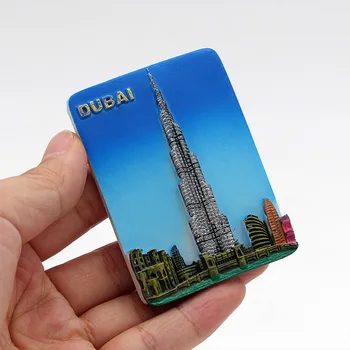 Dubajus buriavimo Viešbutis suvenyrų 3D šaldytuvas magnetai, magnetinio šaldytuvas pasta namų puošybai Dubajus architektūros Kolekcija Dovanos