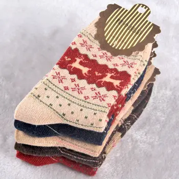 Karšto Pardavimo Populiarus Kalėdų Elnias Dizaino Laisvalaikio Megztiniai Vilnos Kojinės Aukštos Kokybės Šiltas Žiemą Vyrai Moterys Patogus Kojinės Soxs