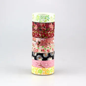 Naujas 1x Karšto Štampavimo Gėlės Cherry blossom Japoniško Washi Tape Scrapbooking Dekoratyvinis PASIDARYK pats Izoliacine Juosta Office Lipnia Juosta 10M