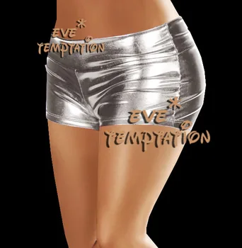 ŠORTAI seksualus Metallic PVC moteriškas apatinis trikotažas, apatiniai, kelnaitės PANTY ašigalio šokių karšto pants baby doll suknelė Apatiniai Sleepwear 6636