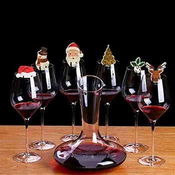 10vnt/daug Namų Lentelės Vietą Korteles Kalėdų Santa Hat Vyno Stiklo Apdaila Naujųjų Metų Šaliai Tiekia Kalėdų Dekoracijos