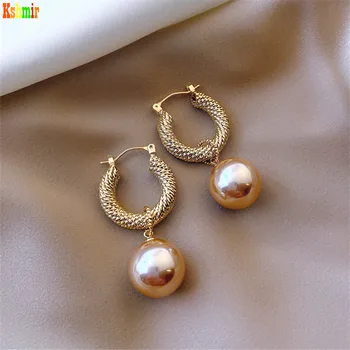 Kshmir Mados ir išskirtinį prancūzijos šviesą metalo auskarai perlo auskaru geometrinis moterų auskarai moterų ausies žiedai 2020 m.