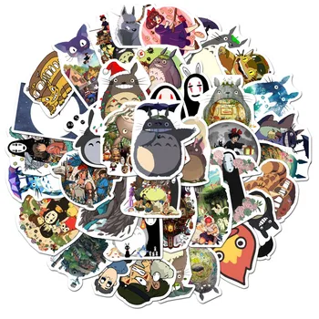 50pcs Lipdukai Hayao Miyazaki Anime Lipdukas Mano Kaimynas Totoro/Spirited Away Riedlentė Nešiojamas Dviračių Vandeniui Lipdukai