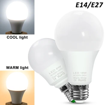 LED E27 Lemputės, E 14 LED Lempos 2835 3W 6W 9W 12W 15W 18W 20W Bombillos LED Prožektoriai, Stalo lempa Lempos Lemputė Namų Puošybai