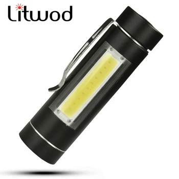 MINI Žibintuvėlis 1 Režimas Degiklį Naudoti 14500 arba AA Baterijos Nešiojamų Darbo Žibinto 1516 LED Aliuminio LED, COB Vandeniui LED Lemputės