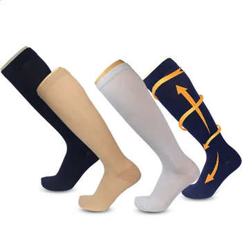 Vientisos spalvos Suspaudimo puskojinės ilgas vamzdis glaudinimo kojinės Lauko sporto glaudinimo kojinės vyrams ir moterims, Sporto Kojinės