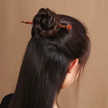 6 Gabalus 13cm Mados Kinų Stiliaus Moterų plaukų segtukai Spausdinti Mediniai Plaukų Lazdos Hairwear Plaukų Lazdos Grožio, Plaukų Segtukai, Aksesuarai