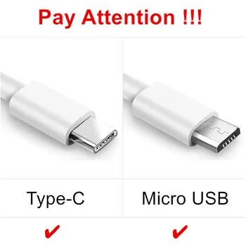 USB Greitas Įkroviklis ES Plug 5V 2A Mokestis Micro Tipas-C USB Kabelis 