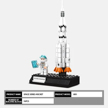 1801 Aviacijos Raketų Palydovinės Space Shuttle Mėnulio Tyrinėjimo Transporto priemonės Blokai Star Kelionės Švietimo Žaislai Vaikams Dovanų
