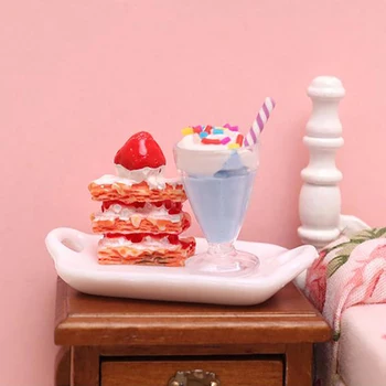 1pc Mini Gerti Ledų Puodeliai Modelis Apsimesti Žaisti Mini Maisto Lėlės Priedai Tinka Žaisti Namuose Žaislas Miniatiūriniai Lėlių namelis