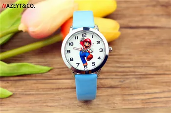Naujas 1pcs Animaciją Super Mario Vaikams Žiūrėti Vaikai, Vaikai, Mergaitės ir Berniukai, Studentams, Kvarciniai Laikrodžiai Laikrodžiai Anime ir Animacinių filmų Gimtadienio Gif