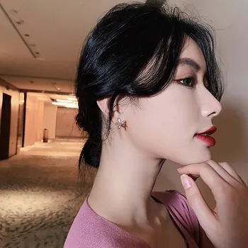 Auskarai moterų korėjos versija maži auskarai subtilus ir elegantiškas hipoalergicznych tendencijos mados auskarai mados paprasta