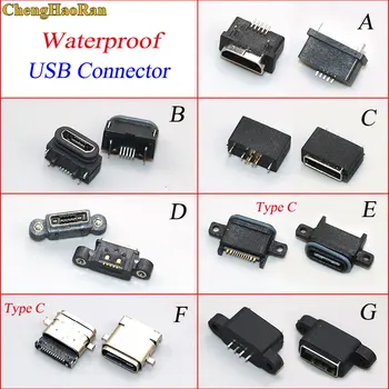 ChengHaoRan 1PCS Vandeniui Maitinimo Kištuko Dokas SMT CINKAVIMAS Moterų Micro USB Jungtis Tipas-C Įkrovimo Lizdas Port USB 2.0 Lizdas lizdas