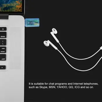 Išorinė USB Garso plokštė 3D Garso laisvų Rankų įrangos Ausinių, Mikrofono Adapteris Nešiojamas asmeninis KOMPIUTERIS Stalinis Kompiuteris