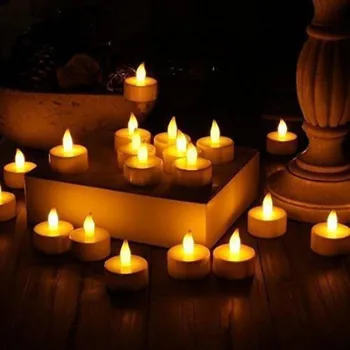 6Pcs/Set LED Arbata Šviesos Žvakės Realus Baterijos Flameless Žvakės Vestuvių, Gimtadienio Dekoro Žvakės