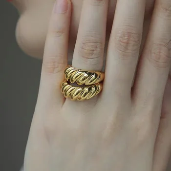2020 Naujas Kasdien Mados rodomojo Piršto Sąnario Žiedais, Šaliai, Papuošalai Croissant Formos 18K Auksu Žiedai Moterims Atidaryti Žiedai