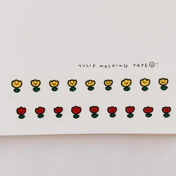In Cute Girl Duona Tulpių Washi Tape 5m Korteles Pastaba Popieriaus Animacinių filmų Kūrybos Etiketės Sandarinimo Lipdukas Dekoratyvinės Juostos, Raštinės reikmenys
