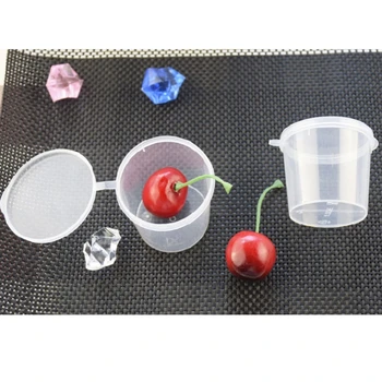 100vnt 25ml Plastikiniai Vienkartiniai Padažas Puodeliai Su Dangteliu Maisto produktų Laikymo Konteineriai Dėžės