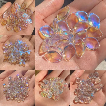 20pcs/pak čekijos Crystal beads crystal AB Spalvos Stiklo Star Širdies Lapai karoliukai Papuošalai padaryti Karoliai, Auskarai, Geriausios kokybės