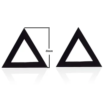 Nerūdijančio Plieno Paprastų Geometrinių Stud Auskarai Moterims, Kietas Mažos Juodos Spalvos Trikampį, Kvadratą, Apskritimą Auskarai