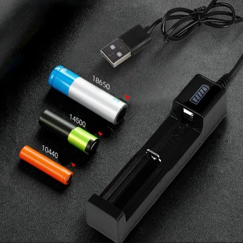 Universalus 1 lizdas Baterija USB Įkroviklis adapteris LED Smart Chargering už Įkraunamas Akumuliatorius Li-ion 18650 26650 14500