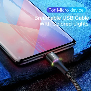 Baseus Micro USB Kabelis 3A Greito Įkrovimo Įkroviklis Microusb Laidas 